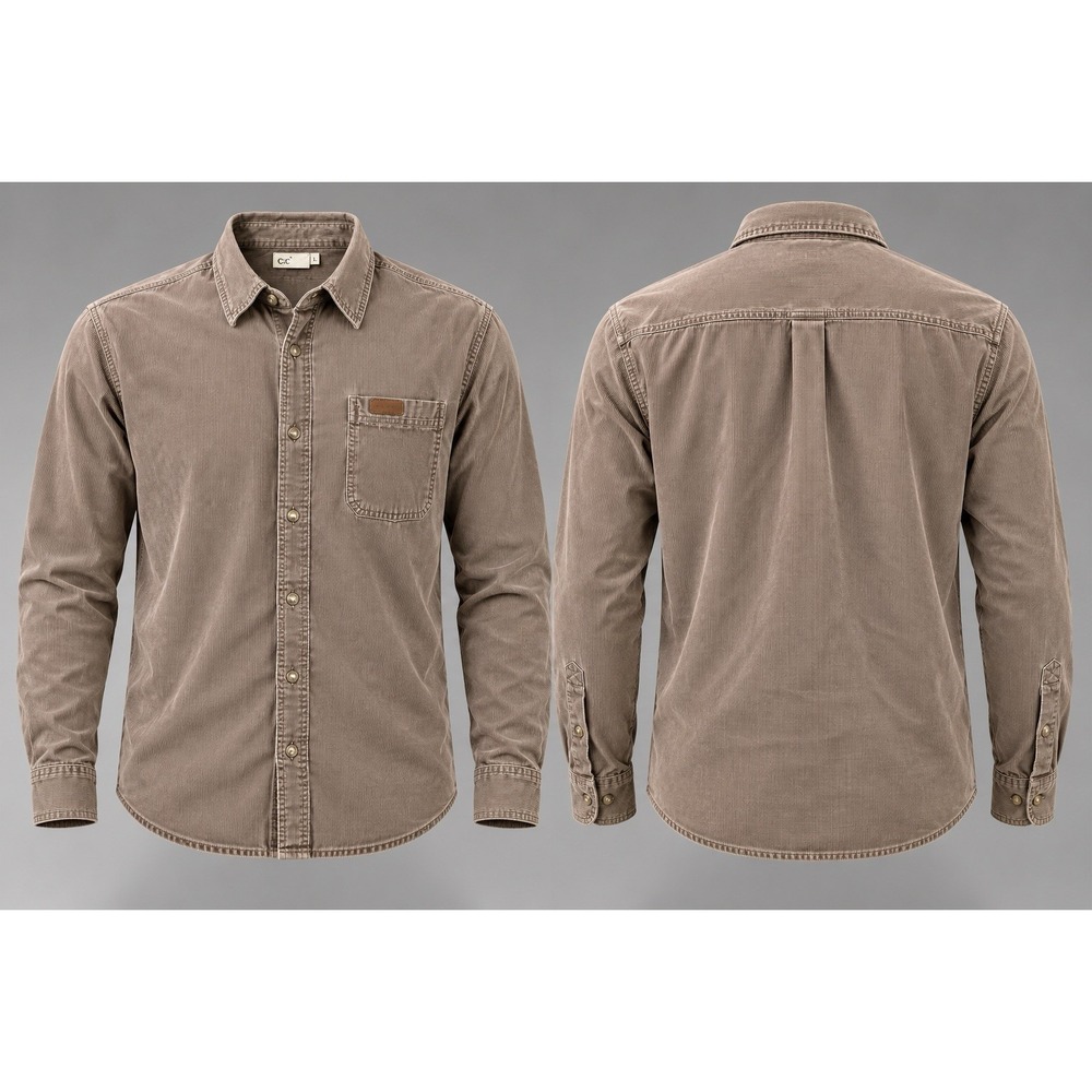 Carhartt Mens brown l/s Pockets Collared Button-Down Shirt Ripstop 2XL